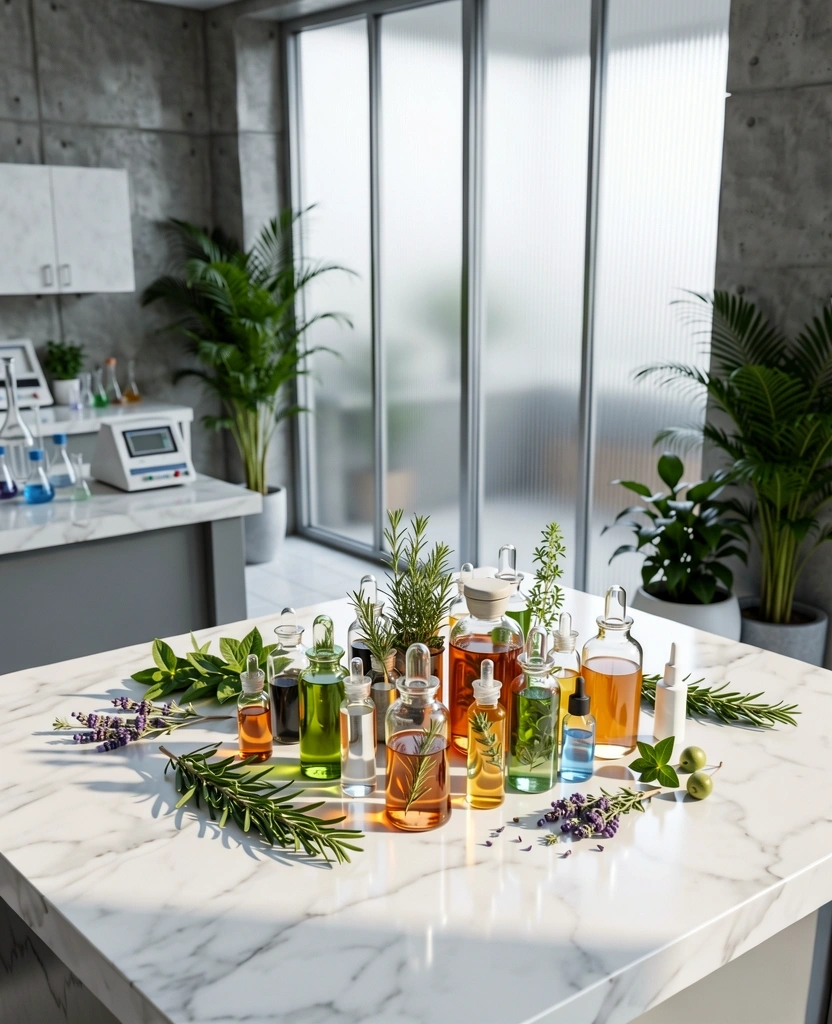 Botanical extracts on marble